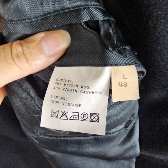 VTG San Felice Black Cashmere & Wool Blazer Sz 48L Ventless Quiet Luxury Formal - Picture 8 of 10